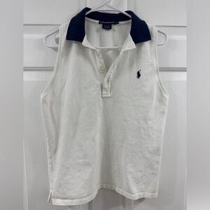 Ralph Lauren women’s Sleeveless Polo - White and Navy